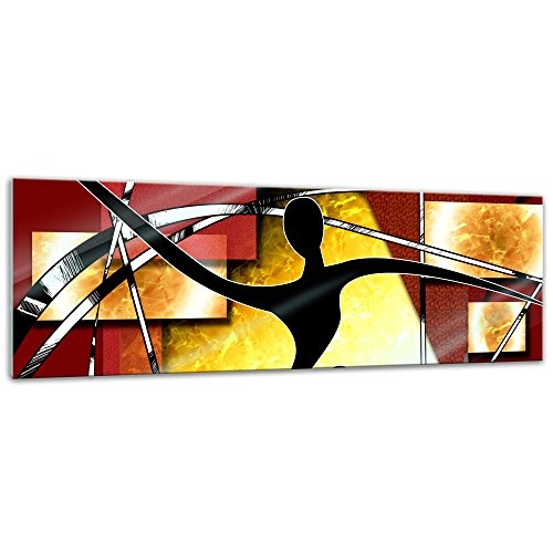Glasbild - Abstrakt - 120x40 cm - Deko Glas - Wandbild aus Glas - Bild auf Glas - Moderne Glasbilder - Glasfoto - Echtglas - kein Acryl - Handmade