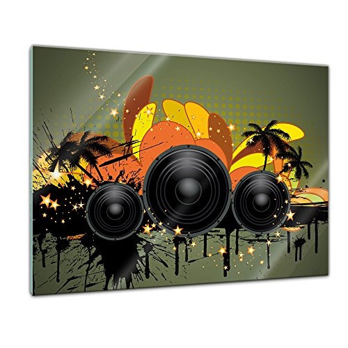 Glasbild - Musical Grunge Background II - 80x60 cm - Deko...