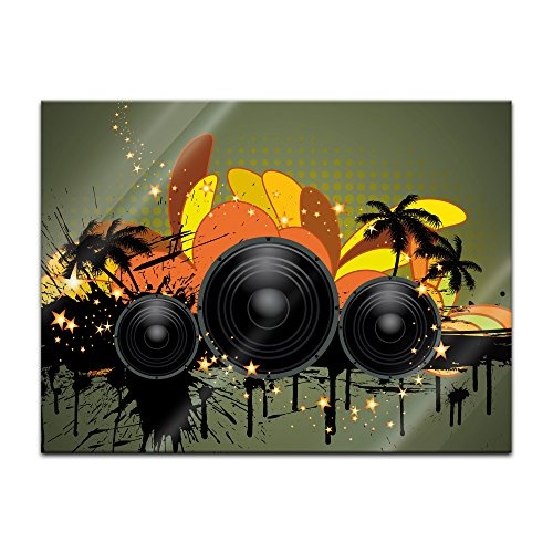 Glasbild - Musical Grunge Background II - 80x60 cm - Deko...