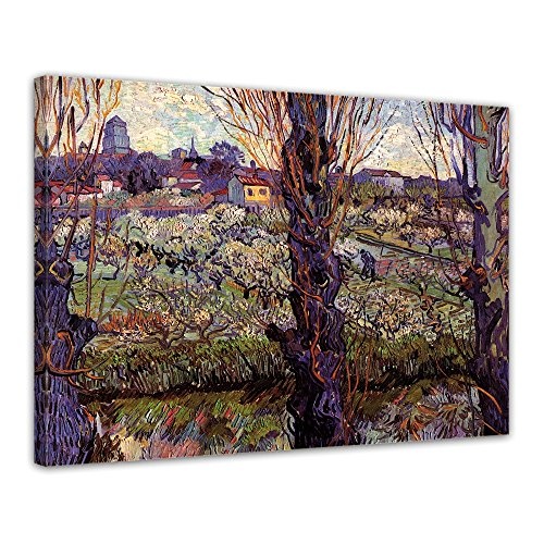 Wandbild Vincent Van Gogh Blick auf Arles - 70x50cm quer - Alte Meister Berühmte Gemälde Leinwandbild Kunstdruck Bild auf Leinwand