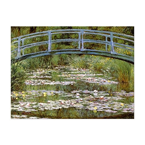 Wandbild Claude Monet Die japanische Brücke - 40x30cm quer - Alte Meister Berühmte Gemälde Leinwandbild Kunstdruck Bild auf Leinwand