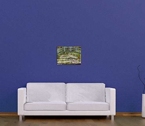 Wandbild Claude Monet Die japanische Brücke - 40x30cm quer - Alte Meister Berühmte Gemälde Leinwandbild Kunstdruck Bild auf Leinwand