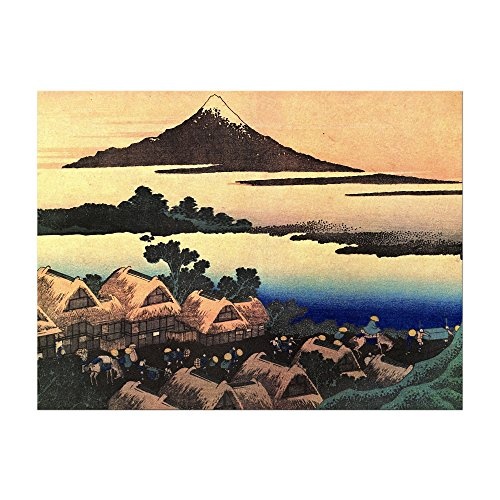 Wandbild Katsushika Hokusai Morgendämmerung bei Isawa in der Provinz Kai - 70x50cm quer - Alte Meister Berühmte Gemälde Leinwandbild Kunstdruck Bild auf Leinwand