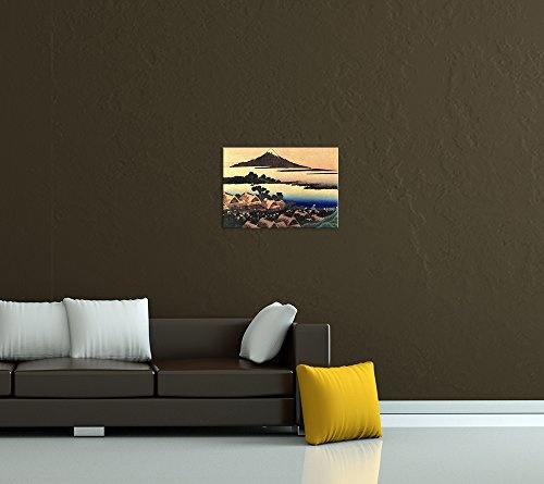 Wandbild Katsushika Hokusai Morgendämmerung bei Isawa in der Provinz Kai - 70x50cm quer - Alte Meister Berühmte Gemälde Leinwandbild Kunstdruck Bild auf Leinwand