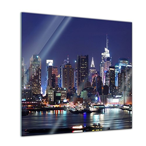 Glasbild - New York III - 30 x 30 cm - Deko Glas -...