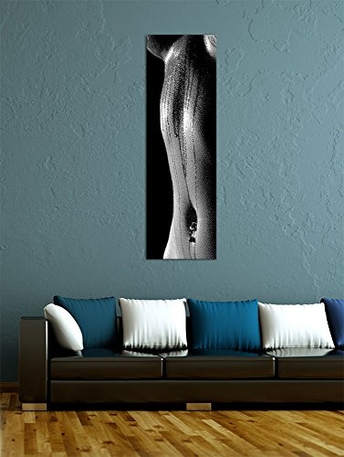 Keilrahmenbild - Frau Erotik - schwarz weiß - Bild auf Leinwand - 50 x 160 cm - Leinwandbilder - Bilder als Leinwanddruck - Akt & Erotik - erotischer Frauenkörper - schwarz weiß