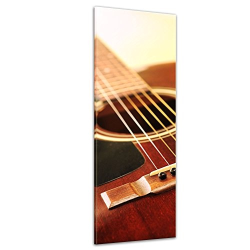 Wandbild - Gitarre - Bild auf Leinwand 30 x 90 cm -...
