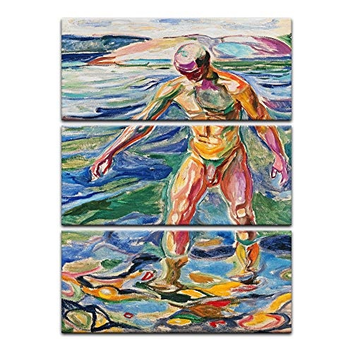 Wandbild Edvard Munch Bathing Man Badender - 60x90cm...
