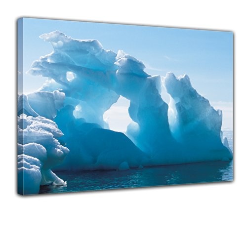 Keilrahmenbild - Eisformation - Bild auf Leinwand - 120x90 cm - Leinwandbilder - Landschaften - Eisberg - Arktis - Atlantik - Grönland