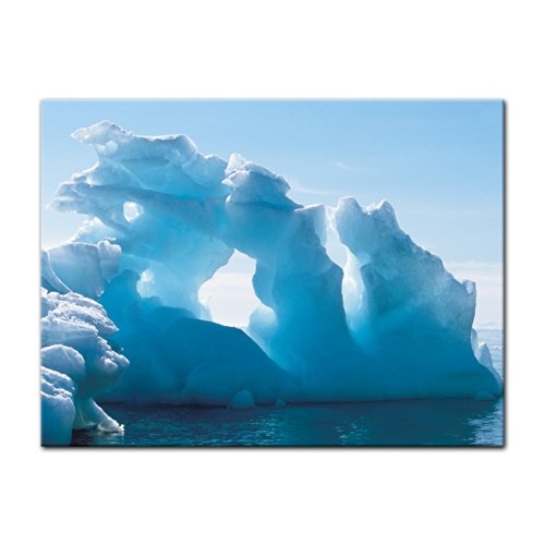 Keilrahmenbild - Eisformation - Bild auf Leinwand - 120x90 cm - Leinwandbilder - Landschaften - Eisberg - Arktis - Atlantik - Grönland