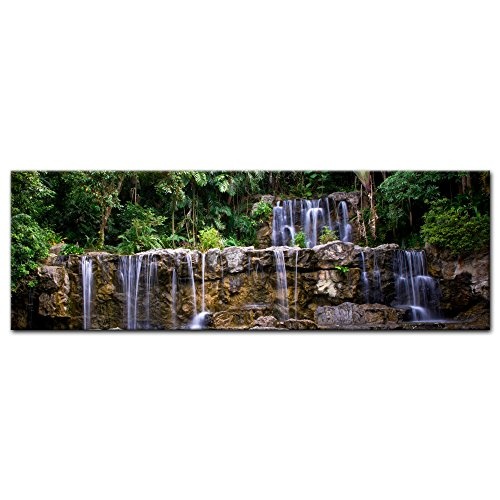 Keilrahmenbild - Wasserfall in Thailand - Bild auf Leinwand - 120x40 cm - Leinwandbilder - Landschaften - Asien - Kaskade - Khlong Yai Kee Wasserfall