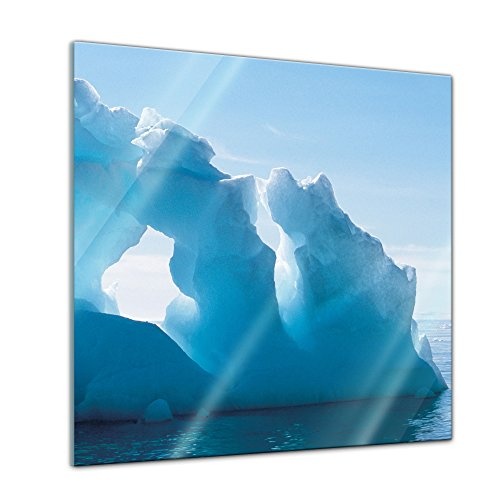 Glasbild - Eisformation - 20x20 cm - Deko Glas - Wandbild...