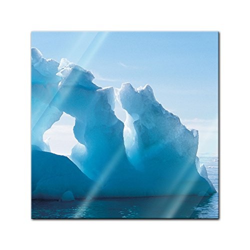 Glasbild - Eisformation - 20x20 cm - Deko Glas - Wandbild...