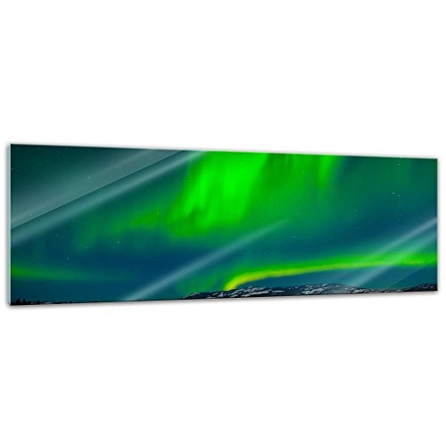 Glasbild - Nordlichter - 120x40 cm - Deko Glas - Wandbild...
