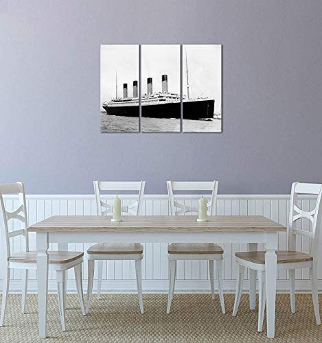 Wandbild Titanic - 150x90cm mehrteilig quer - Leinwandbild Kunstdruck Bild auf Leinwand Gemälde - Berühmtheiten & Zeitgeschichte