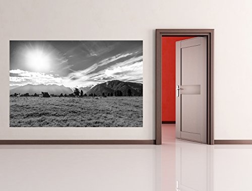 Bilderdepot24 Vlies Fototapete - Grüne Landschaft in Neuseeland - schwarz Weiss - 150x100 cm - mit Kleister - Poster - Foto auf Tapete - Wandbild - Wandtapete - Vliestapete