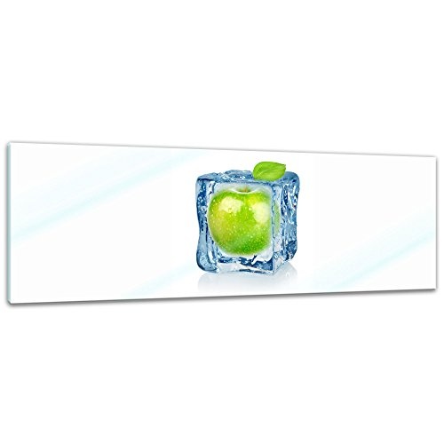 Glasbild - Eiswürfel Apfel - 120x40 cm - Deko Glas -...