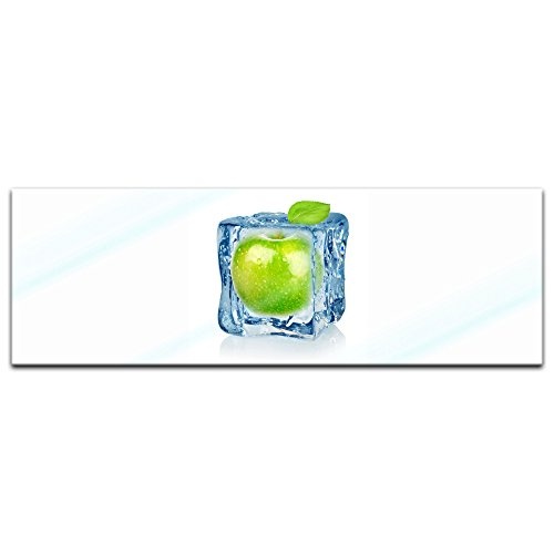 Glasbild - Eiswürfel Apfel - 120x40 cm - Deko Glas -...