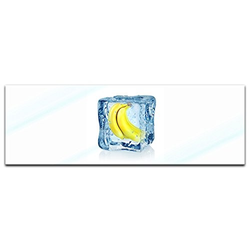 Glasbild - Eiswürfel Banane - 120x40 cm - Deko Glas...
