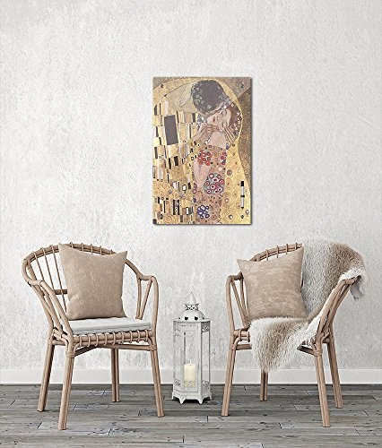 Bilderdepot24 Memoboard - 40 x 60cm, Alte Meister - Gustav Klimt - Der Kuss - Memotafel Pinnwand - Impressionismus - Kunst - Gustav Klimt Bild - Maler - Liebe - Dekoration - Handmade - Glasbild