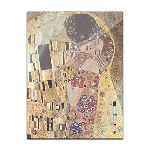 Bilderdepot24 Memoboard - 40 x 60cm, Alte Meister - Gustav Klimt - Der Kuss - Memotafel Pinnwand - Impressionismus - Kunst - Gustav Klimt Bild - Maler - Liebe - Dekoration - Handmade - Glasbild