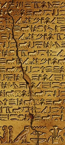 Türtapete selbstklebend Hieroglyphen 90 x 200 cm - einteilig Türaufkleber Türfolie Türposter - Bild Schrift Ägypten Nubien Symbol Stein Kunst Kultur