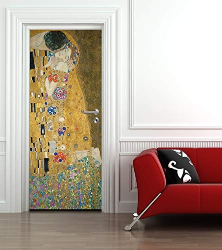 Bilderdepot24 Türtapete selbstklebend - Gustav Klimt - der Kuss 90 x 200 cm - einteilig Türaufkleber Türfolie Türposter - Maler Alte Meister Liebe Kunst Kiss Jugendstil Liebespaar