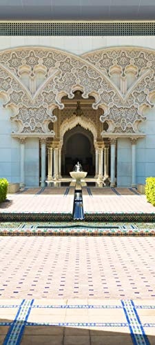 Türtapete selbstklebend Marokkanische Architektur -Malaysia 90 x 200 cm - einteilig Türaufkleber Türfolie Türposter - Architektur Brunnen Garten Marokko Putrajaya Orientalisch Kultur Kunst