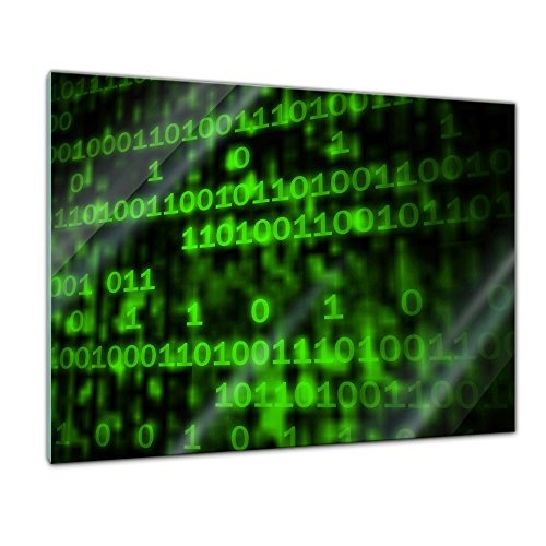 Glasbild - Matrix Code - 80x60 cm - Deko Glas - Wandbild...