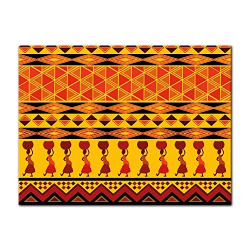 Wandbild - Afrika Design - Bild auf Leinwand - 60x50 cm einteilig - Leinwandbilder - Urban & Graphic - rot orange