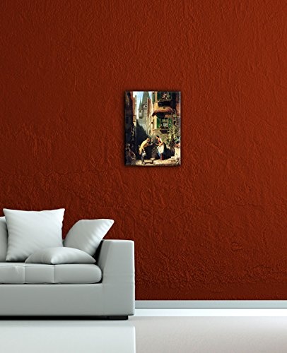 Wandbild Carl Spitzweg Der ewige Hochzeiter - 40x50cm hochkant - Alte Meister Berühmte Gemälde Leinwandbild Kunstdruck Bild auf Leinwand