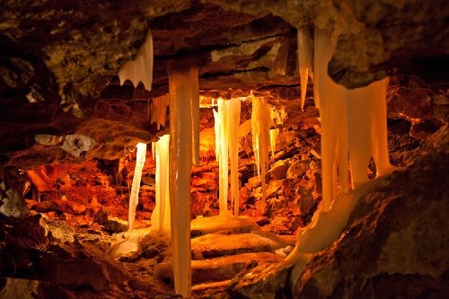 Fototapete selbstklebend Grotte in Kungur Ice Cave - Russland - 300x200 cm - Wandtapete - Poster - Dekoration - Wandbild - Wandposter - Bild - Wandbilder - Wanddeko