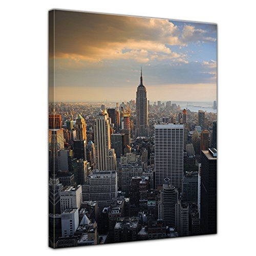 Wandbild - New York City II - Bild auf Leinwand - 50x70 cm 1 teilig - Leinwandbilder - Städte & Kulturen - Amerika - Stadtansicht von New York - Luftaufnahme von Manhattan