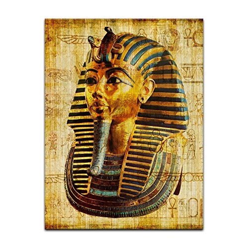 Wandbild - Pharao - Ägypten - Bild auf Leinwand - 30 x 40 cm - Leinwandbilder - Bilder als Leinwanddruck - Städte & Kulturen - Afrika - altes Ägypten - Pharaonenmaske