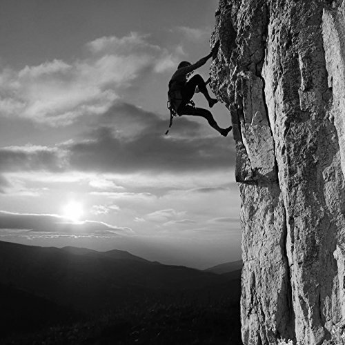 Fototapete selbstklebend Bergsteiger im Sonnenuntergang -...
