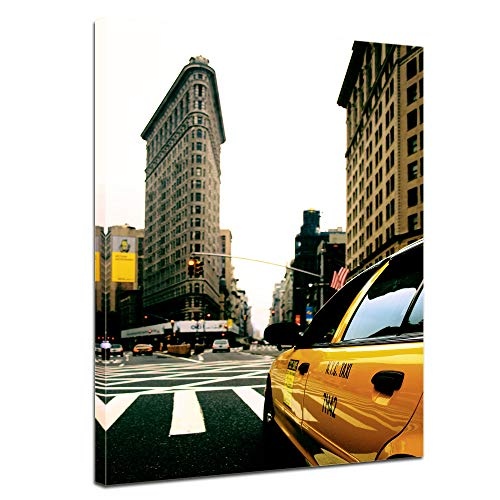 Wandbild - Yellow Cab - New York USA - Bild auf Leinwand - 30 x 40 cm - Leinwandbilder - Bilder als Leinwanddruck - Städte & Kulturen - Amerika - USA - Taxi in New York