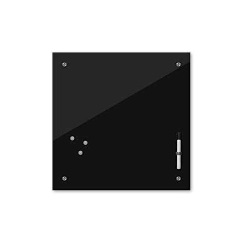 Bilderdepot24 Memoboard 40 x 40 cm, 24 Farben - schwarz - Glas - Glasboard - Glastafel - Magnetwand - Pinnwand - Mehrzwecktafel Farbton - Grundfarbe - einfarbige Schreibtafel