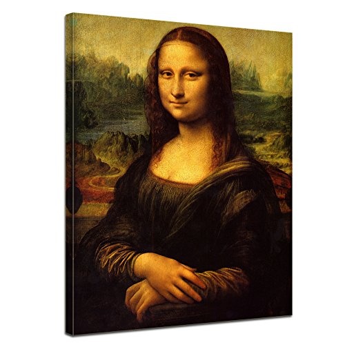 Wandbild Leonardo da Vinci Mona Lisa - 50x60cm hochkant - Alte Meister Berühmte Gemälde Leinwandbild Kunstdruck Bild auf Leinwand