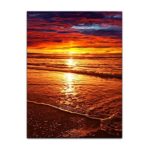 Wandbild - Sonnenuntergang - Bild auf Leinwand - 40 x 50...