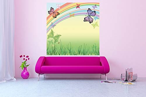 Bilderdepot24 Vlies Fototapete - Kinderbild - Schmetterlinge - Pastell - 300x200 cm - Poster - Foto auf Tapete - Wandbild - Wandposter - Wand