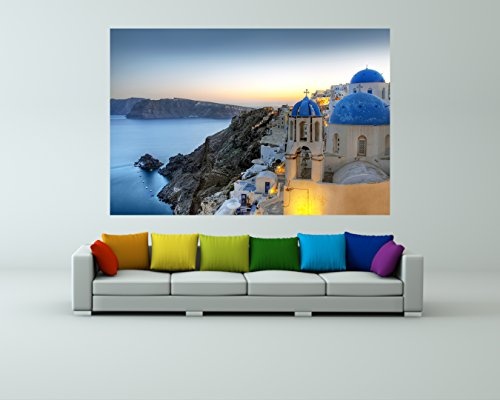 Bilderdepot24 Vlies Fototapete - Santorini - Griechenland - 180x120 cm - mit Kleister - Poster - Foto auf Tapete - Wandbild - Wandtapete - Vliestapete