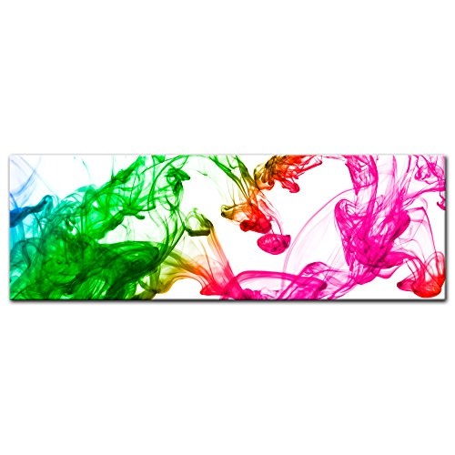 Keilrahmenbild - Bunte Tintentropfen - Bild auf Leinwand - 160x50 cm einteilig - Leinwandbilder - Urban & Graphic - gefärbtes Wasser