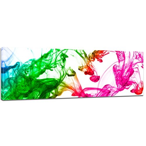 Keilrahmenbild - Bunte Tintentropfen - Bild auf Leinwand - 160x50 cm einteilig - Leinwandbilder - Urban & Graphic - gefärbtes Wasser