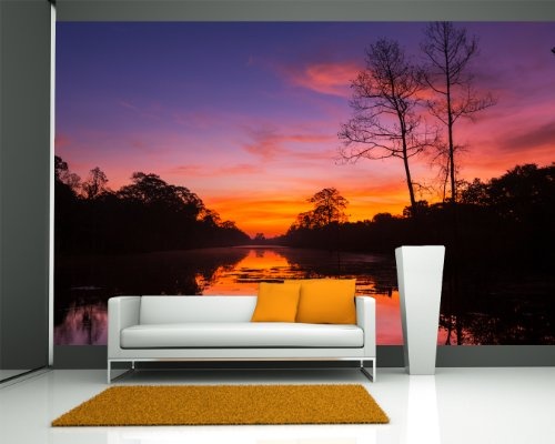 Bilderdepot24 Vlies Fototapete - Tropischer Sonnenuntergang II - 200x130 cm - mit Kleister - Poster - Foto auf Tapete - Wandbild - Wandtapete - Vliestapete