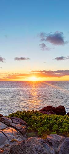 Bilderdepot24 Türtapete selbstklebend Küstenlinie Maui, Hawaii - USA 90 x 200 cm - einteilig Türaufkleber Türfolie Türposter - Insel Pazifik Strand Meer Urlaub Tropisch Paradies Tropic Landschaft