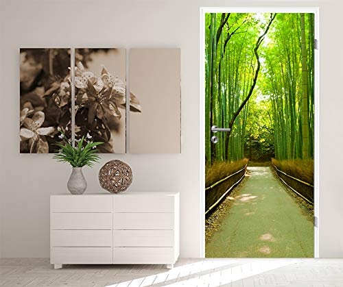 Bilderdepot24 Türtapete selbstklebend Bambuswald - Japan 90 x 200 cm - einteilig Türaufkleber Türfolie Türposter - Asien Bambus Pflanze Natur Gewächs Landschaft