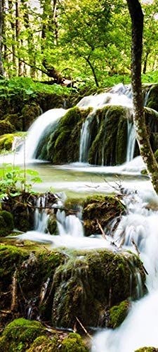 Bilderdepot24 Türtapete selbstklebend Wasserfall in Plitvice, Kroatien 90 x 200 cm - einteilig Türaufkleber Türfolie Türposter - Nationalpark See Europa Natur Landschaft Europa