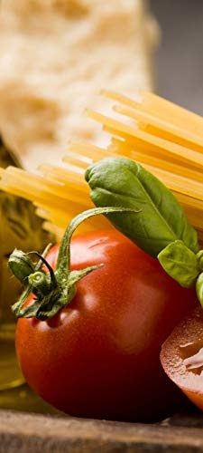 Bilderdepot24 Türtapete selbstklebend Italienische Pasta IV 90 x 200 cm - einteilig Türaufkleber Türfolie Türposter - Nudeln Italien Kochen Essen Küche Tomate Basilikum