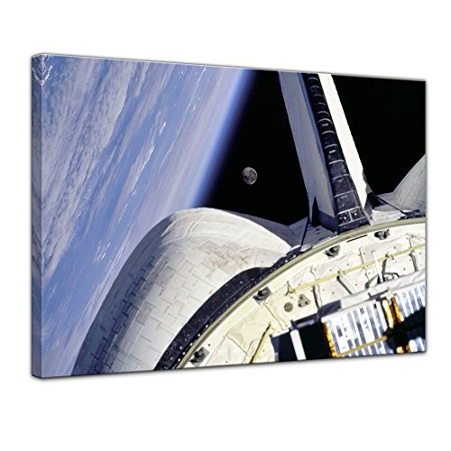 Keilrahmenbild - Space Shuttle - Bild auf Leinwand 120 x 90 cm - Leinwandbilder - Bilder als Leinwanddruck - Kunst & Life Style - Weltraum - Kosmos - Fähre im All