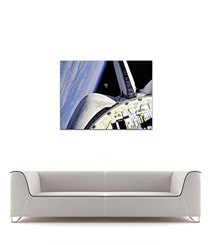 Keilrahmenbild - Space Shuttle - Bild auf Leinwand 120 x 90 cm - Leinwandbilder - Bilder als Leinwanddruck - Kunst & Life Style - Weltraum - Kosmos - Fähre im All